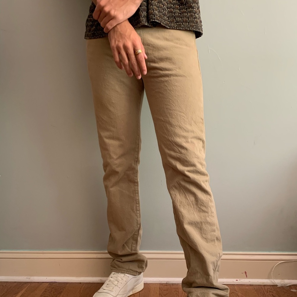 Men’s Levi’s Khaki 501 Button Fly Jeans